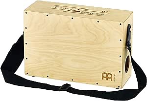 Meinl Cajon-2-Go Stand Up Cajon Box Drum with Internal Snares and Adjustable Shoulder Strap - MADE IN EUROPE - Baltic Birch Wood, 2-YEAR WARRANTY (CAJ2GO-1)