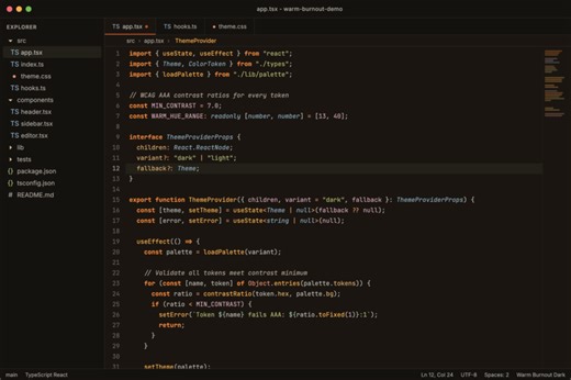 A coding color theme for burned-out eyes