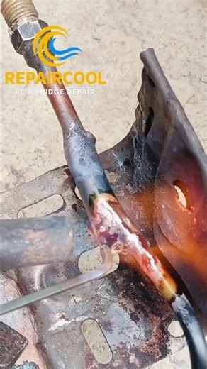 Condenser Coil Brazing Iron To Copper #viralshort