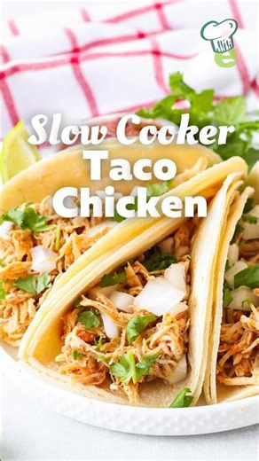 🌮🐔 4-Ingredient Slow Cooker Taco Chicken | Easy High Protein Dinner #shorts #slowcooker