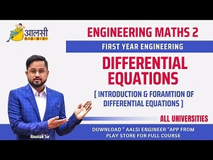 Engineering Maths 2 | Differential Equations | Introduction | #SPPU | Rounak Sir| Aalsi Engineer