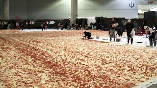 Pizza Hut creates massive pepperoni pizza, breaks world record