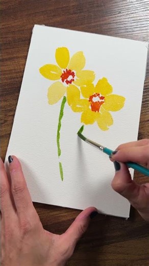 How to paint an easy watercolor daffodil