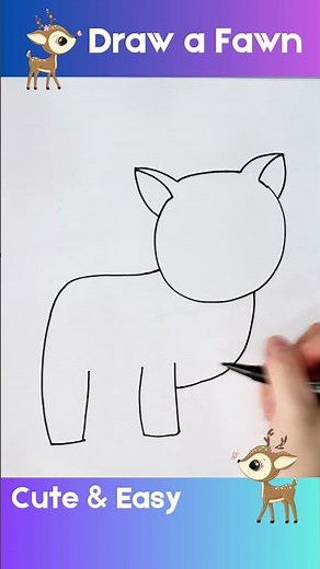 Simple Way to Draw a Baby Fawn for Beginners! 🦌 #EasyDrawing #FawnTutorial #howtodraw