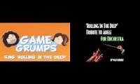 Mix of 2 videos from youtube : Game Grumps Rolling in the Deep Orchestral
