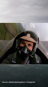 Crown Prince Christian of Denmark takes training flight in F16