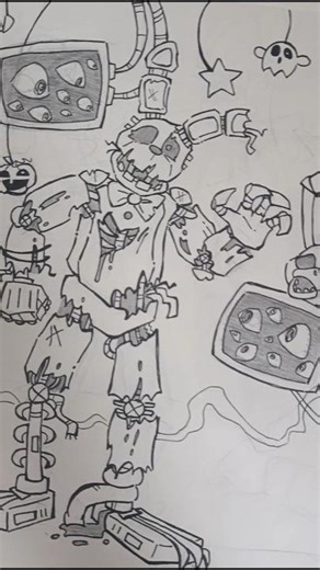 Springtrap drawing #fnaf #drawing #art #comic #edit #music #shorts