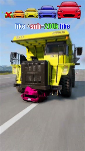 Big & Small Cars vs giant truck
