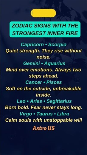 ZODIAC SIGNS WITH THE STRONGEST INNER FIRE#astrology #zodiac #horoscope