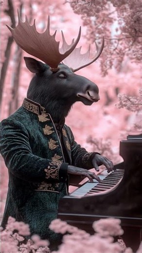 Professional Mode A majestic moose stands in the m