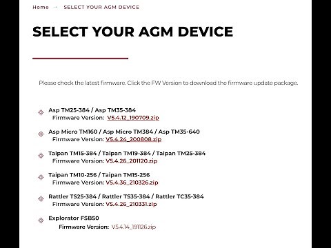 AGM Rattler and Taipan Firmware Update Step by Step