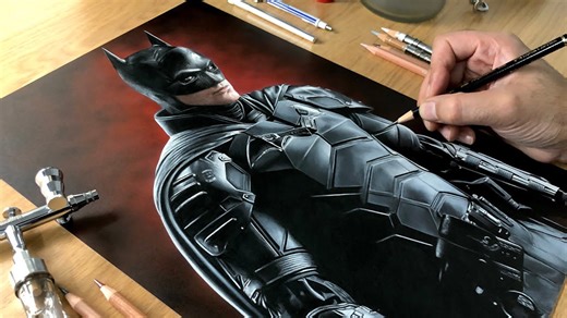 Insane Batman Drawing: Hyper Realistic Robert Pattinson Art Timelapse!