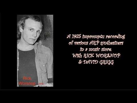 1975 impromptu recording of various ARP synthesizers in a music store.- RICK WORSNOP & DAVID GRIGG
