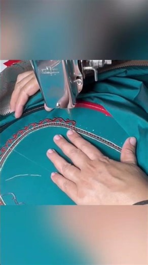 Simple machine embroidery neck design# short video#