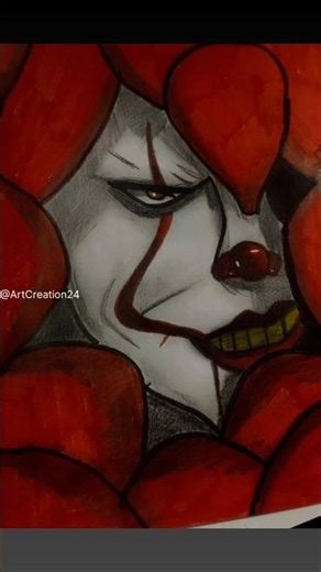 How to draw Pennywise 🎈 #pennywise #horror #halloween #art #it #drawing #ytshorts