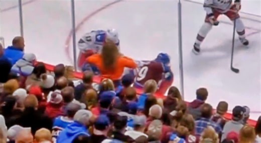 Female Fan Flashes Players While Sitting Front Row At Rangers-Avs NHL Game [VIDEO]