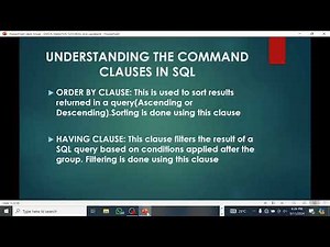 8 Understanding the command clauses in SQL 3