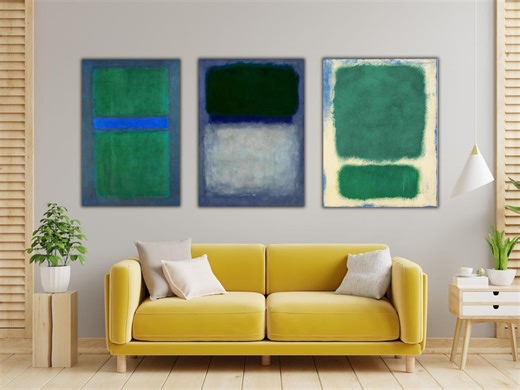 Mark Rothko Set of 3 Canvas Print, Mark Rothko Rothko Green and Blue Wall Arts, Mark Rothko Abstract Prints, Rothko Reproduction Artworks - Etsy
