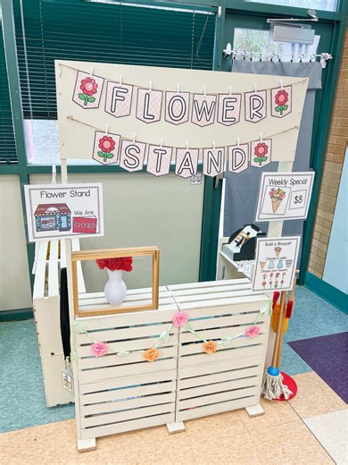 💐 FEBRUARY DRAMATIC PLAY: FLOWER STAND 💐 This month in Kindergarten, our dramatic play stand is transforming into a flower stand! The kids will have a change to pick flowers, build bouquets, order flowers, and more. This month is always one of my favorites each year because it’s so adorable and easy to set up 💐 Most of the materials I used can be found at the Dollar Tree or Target Dollar Spot, making this set up so attainable! 🌸 If you were coming to our flower stand, what flowers would you