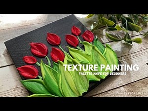 Modern Floral Texture Painting | Easy Impasto Art On Canvas For Beginners