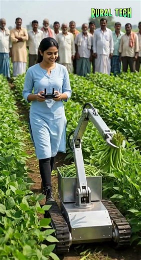 Smart Robot Harvests Green Legume Pods with Precision #shorts #farming #automobile