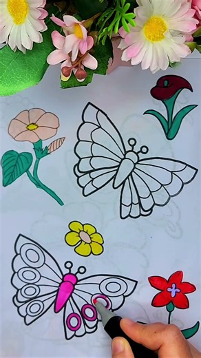 Relaxing Butterfly Art #cute #drawing #coloring #satisfying #sketch #relaxing #disney #draw