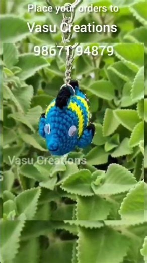 Crochet Fish Keychain 🐟🐠#shorts #crochet #fish #viral
