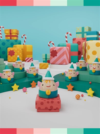 Christmas Elves Singing Fa La La - Celebrate the Holidays