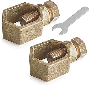 Copper Ground Rod Clamp, Great for 1/2”- 5/8” Grounding Rods (2, BCP58 (1/2''-5/8''))