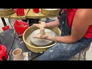 Beginning pottery wheel demo different angle