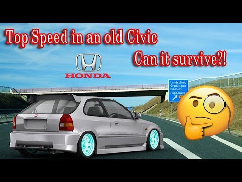 26 Years Old Honda Civic 1.4L Top Speed Test on Autobahn | Maximum Power Run