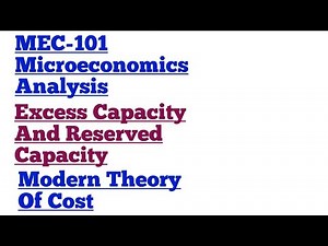 Excess Capacity And Reserved Capacity Microeconomics Analysis MEC-101 IGNOU MA Modern Theory Of Cost