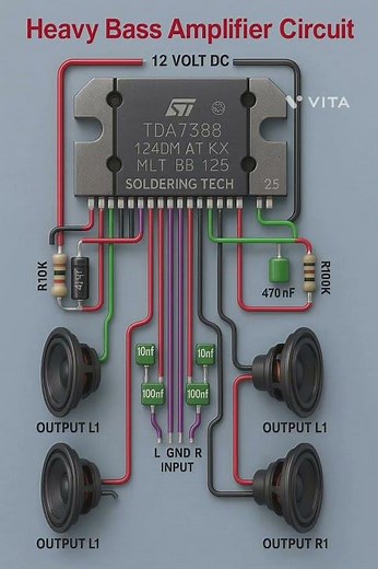 Heavy bass amplifier circuit diagram by gbsir ‪@GurukulGBsir‬ #electrical #technology #viralvideo