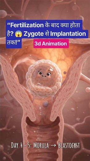 What Happens After Fertilization? | Fertilization to Implantation | Implantation #shorts#biology