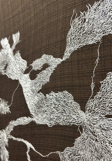 Mycelium-Inspired Hand Embroidery Art Piece