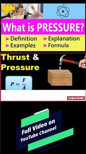 What is Pressure? Definition| Explanation | Formula | Example #science #pressure