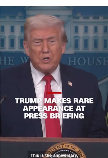 On his inauguration anniversary of his second term, President Donald Trump opened his news conference perusing a stack of papers that featured mugshots of people he said were undocumented migrants who had been apprehended as part of his ramped-up enforcement efforts.