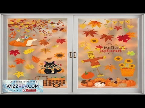 Fall Decorations for Home Reusable Static Window Clings for Glass
