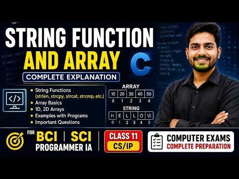 String Function and Array in C Programming | BCI SCI Programmer IA Preparation