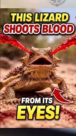 The Only Lizard That Shoots Blood From Its Eyes #hornedlizard #animalfact #wildlife