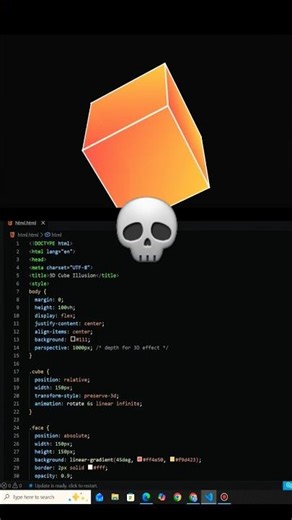 😲 Next Level Web Design | HTML CSS JavaScript Projec#shorts #illusion #webdevelopment