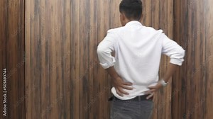 Video footage of people who are desperate. The person hastily entered the toilet. People are wanting to defecate immediately. Withstanding the pain and already peaked.