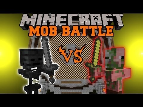 ZOMBIE PIGMAN VS. WITHER SKELETON - Minecraft Mob Battle - Arena Battle
