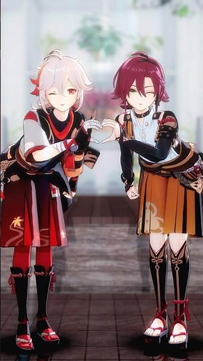 【原神MMD】木漏れ日メゾフォルテ【万葉＆平蔵】#原神mmd #genshinimpact #原神 #楓原万葉 #鹿野院平蔵 #shorts