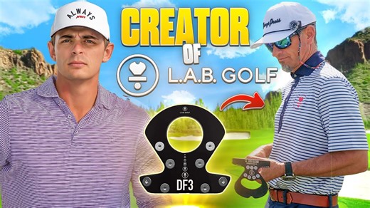The creator of LAB shows me the right way to putt with it.