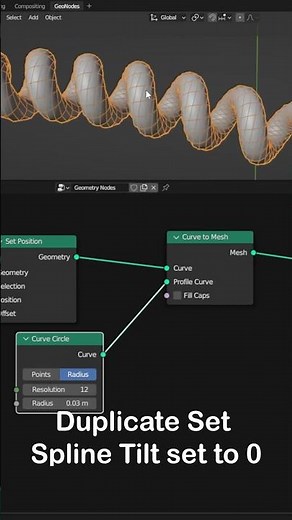 Creating a Spiral Cord Cable with Blender's Geometry Nodes