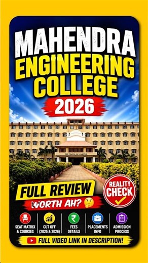 Mahendra College Cut Off 2026 + Placement 😳 #tnea2026 #engineeringadmission #mahendraengineering