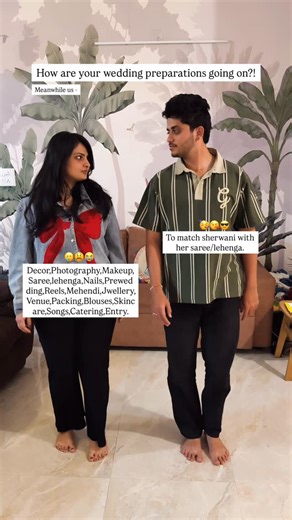 Prerana & Nirmal | Our Love Story 💖 on Instagram: "Calm bride? Never heard of her.😒🫣 #trending #love #reels #bridegroom #wedding"