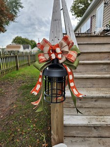 Made to Order. Fall Mailbox Pumpkin Print Bow Railing Post Wreath Lantern - Etsy
