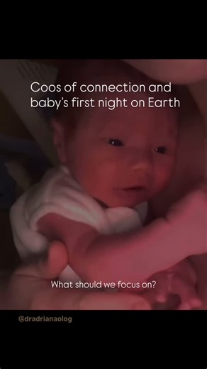 Dr Adriana Olog on Instagram: "The very first conversation between you and your newborn 🥹 who would give anything go back to this night? How did you feel? Comment for our mums to be. WHAT TO DO TONIGHT: Hold baby skin-to-skin as much as possible. Feed on demand, or wake to feed every three hours if they’re very sleepy. Keep lights low and voices soft. Soak in every sound — it’s the sweetest communication on the planet. Baby’s first night outside the womb is a huge physical and emotional transit